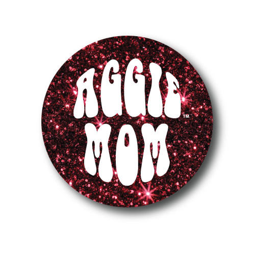 Aggie Mom Sparkle Button