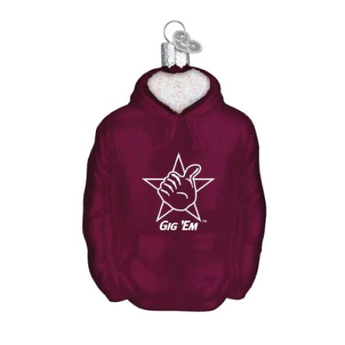 Lonestar Hoodie Ornament - Maroon