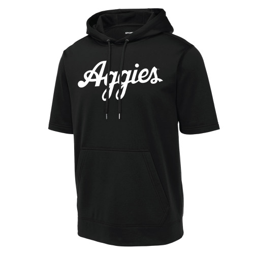 Script Aggies Hooded Short Sleeve - Black
