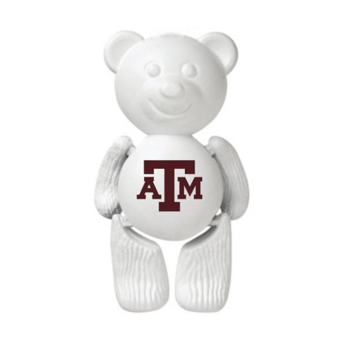A&M Logo Bear Magnet - White