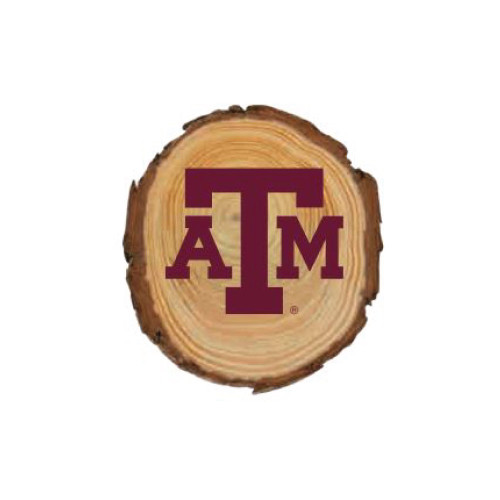 A&M Logo Circle Wooden Magnet