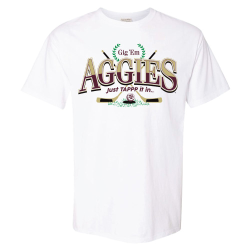 Aggies Just Tap It In Short Sleeve - White