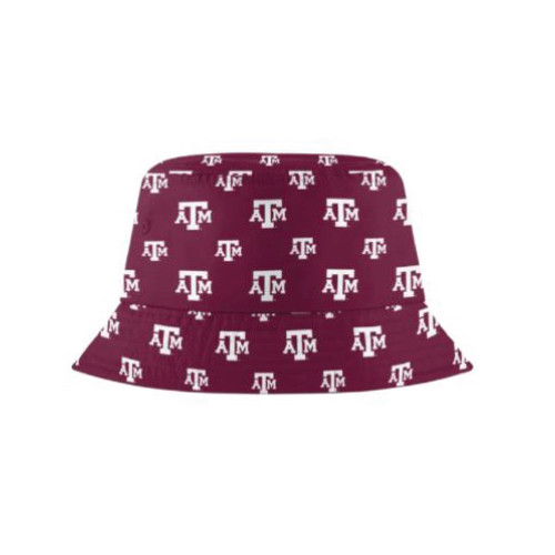 Mini Logo Print Bucket Hat - Maroon