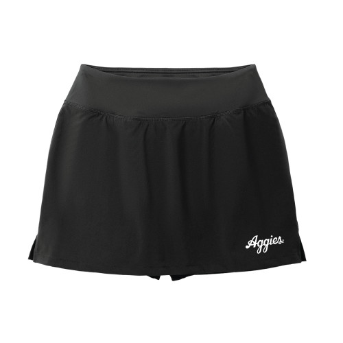 Black Texas A&M skort with white Aggies script on hem. Black Texas A&M skort with white Aggies script on hem.