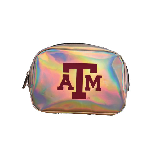 Iridescent Texas A&M belt bag featuring maroon ATM logo on the front