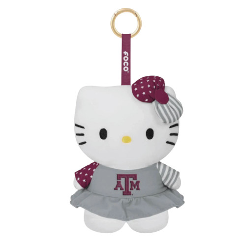 Texas A&M Aggies Hello Kitty plush keychain with ATM logo outfit