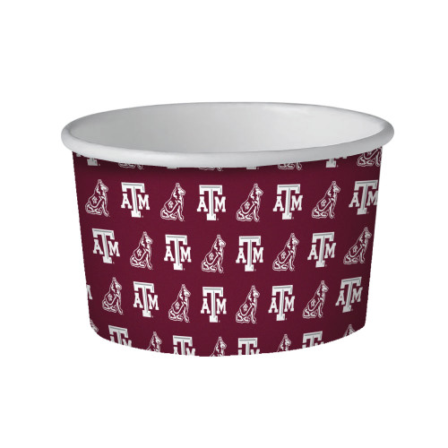 Texas A&M Aggies 18.5 ounce disposable bowls 25 pack with maroon design and repeating ATM logos and mascot graphics
