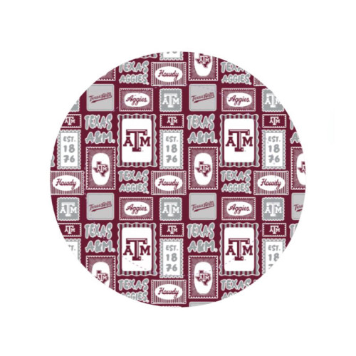 Texas A&M Aggies 9 inch paper plates 25 pack with maroon collage design featuring ATM logos Howdy and Texas Aggies graphics