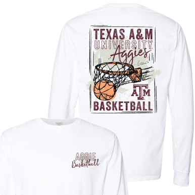 Texas A&M Aggies Basketball Hoop Active Short Sleeve Heather Grey T-Shirt