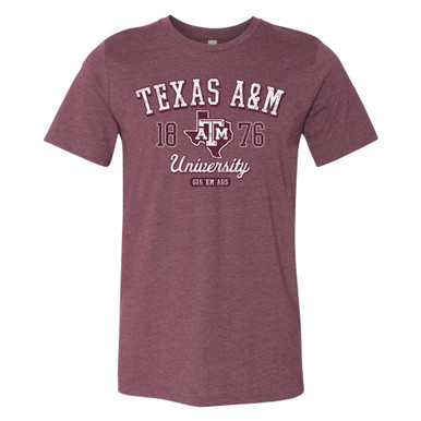 Texas A&M Aggies Vintage Soft Style Short Sleeve Heather Maroon Shirt