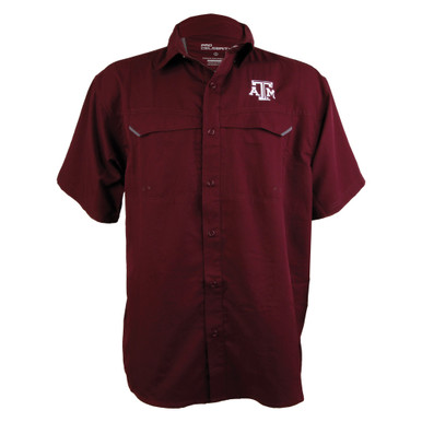 Texas A&M Fishing Shirt Short Sleeve - Maroon - The Warehouse at