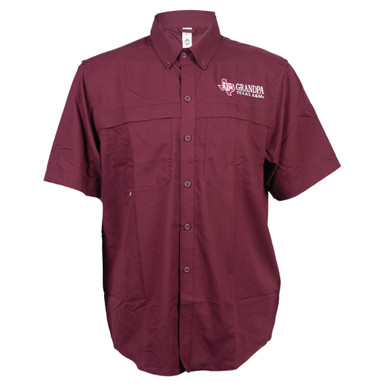 Texas A&M Fishing Shirt Short Sleeve - Khaki - The Warehouse at C.C.  Creations