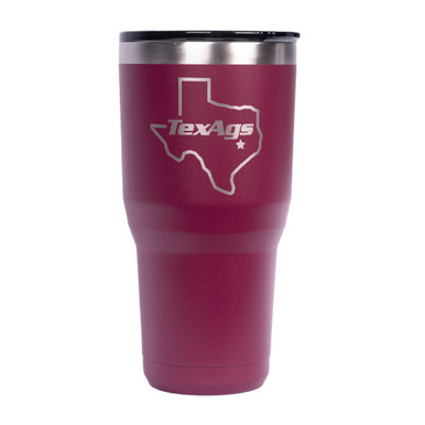 30oz Colorblock Stainless Tumbler I Maroon and White