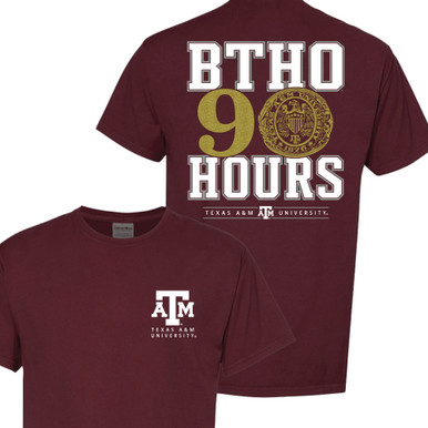 Btho Razorbacks BTHO 90 Hours Short Sleeve - Maroon - The Warehouse at C.C. Creations