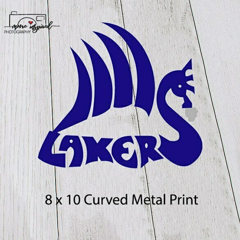 CURVED METAL PRINT SHELL LAKE-VOLLEYBALL