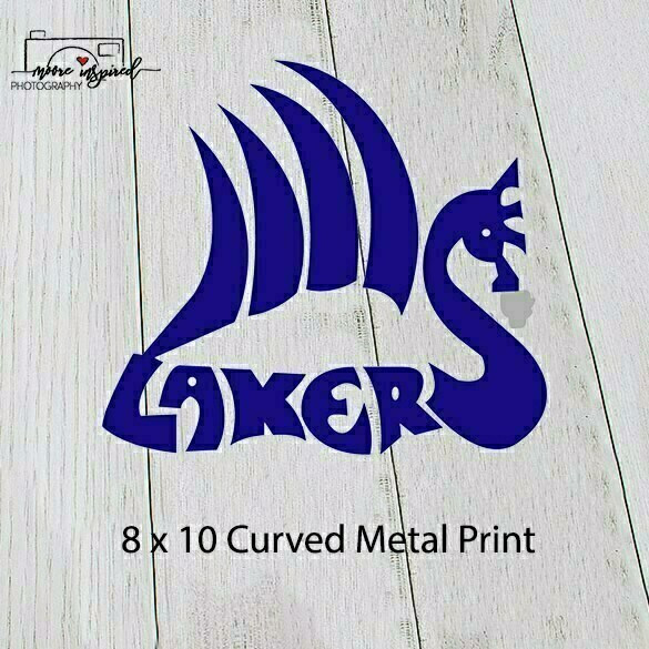 CURVED METAL PRINT SHELL LAKE-SOFTBALL HIGH SCHOOL
