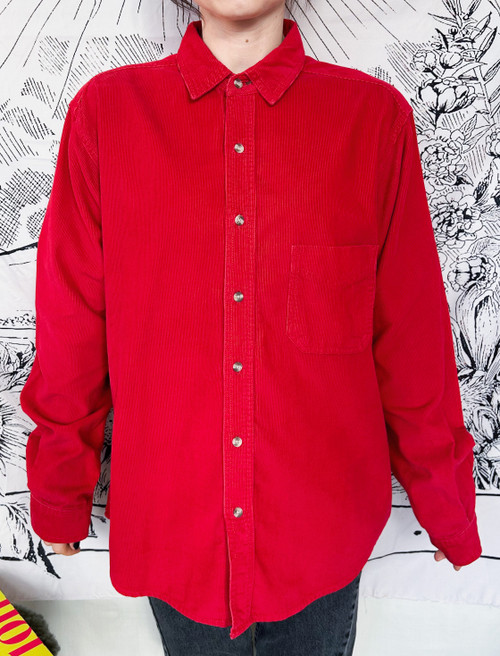 Red Corduroy Shirt - Men's M/L