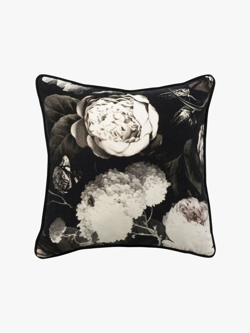 Bouquet Cushion, Botanical Print– Cotton Velvet Cushion with Feather Insert