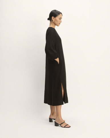 Linen A-Line Midi Dress