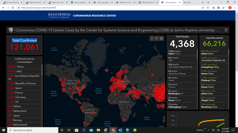 Coronavirus (COVID-19) (Map)