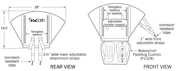 Skwoosh Comfort Back Lumbar Kayak Seat