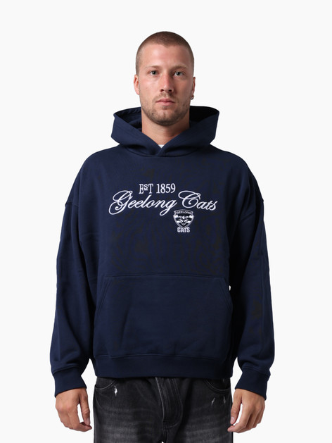 Geelong Cats Script Box Hoodie - Unisex