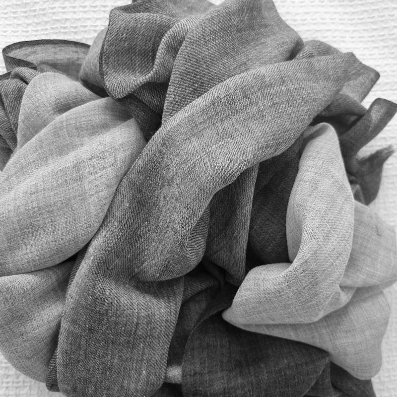 Healing Shawl/scarf - fine wool - four greys
