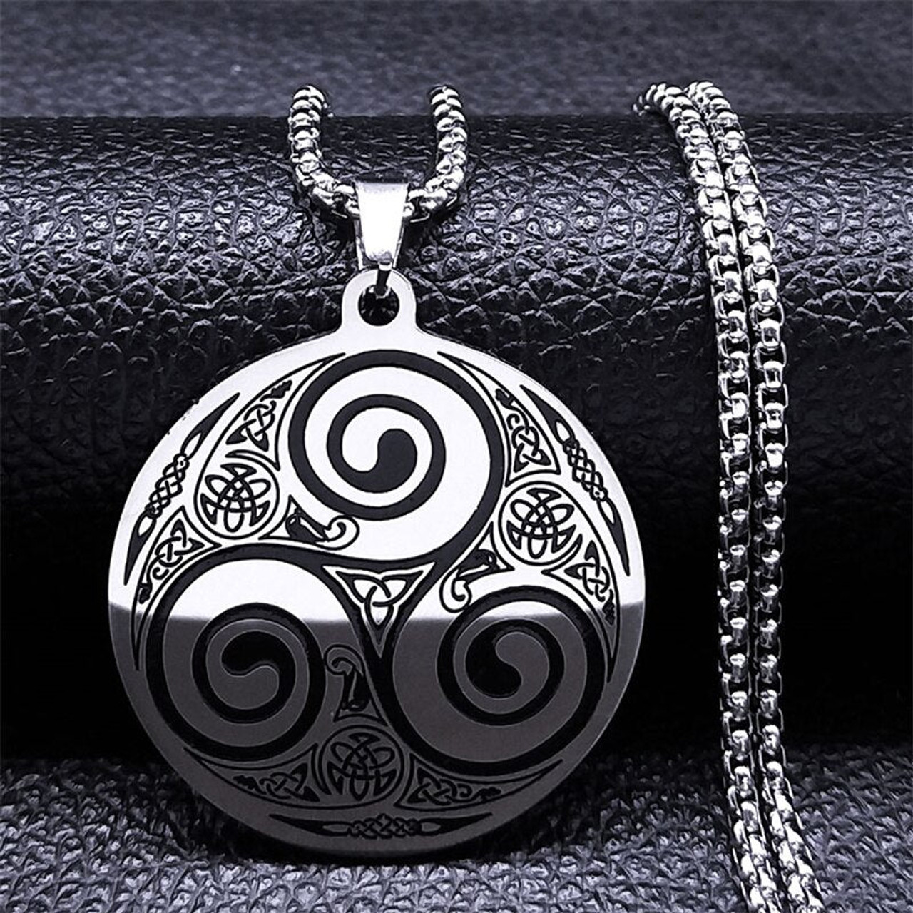 Triskelion Triple Spiral Necklace - Notoriously Morbid