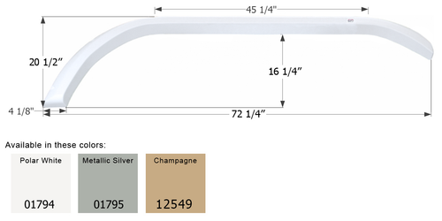 Carriage 5th Wheel Travel Trailer Fender Skirt FS1792S