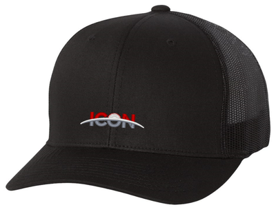 Cap, six panel retro trucker, charcoal / black