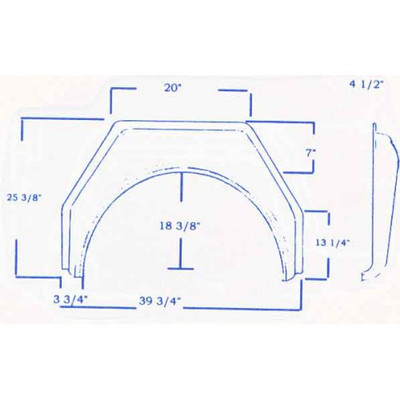 #345 Trans Van RV fiberglass single fender skirt