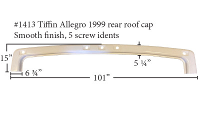 #1413 Tiffen RV fiberglass rear roof cap