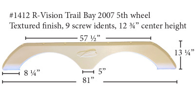 #1412 R-Vision RV fiberglass tandem fender skirt