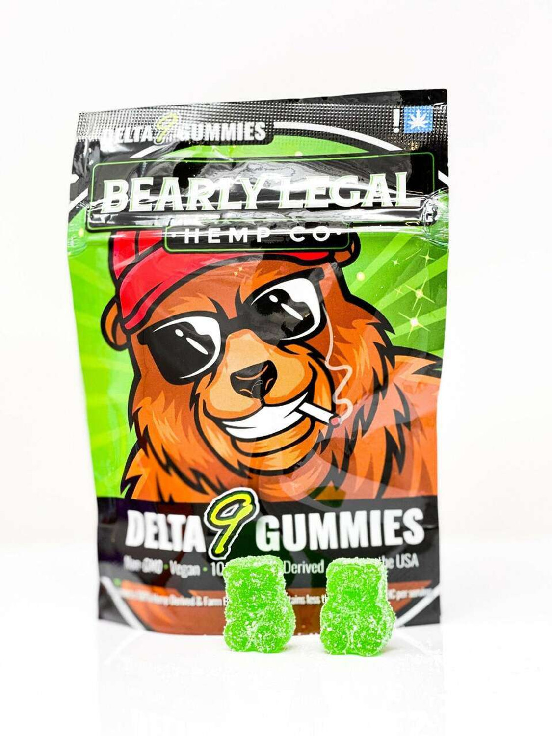 "Key Lime" Delta-9-THC D9 Gummy Bears - 10mg each - 10ct Gummies 20