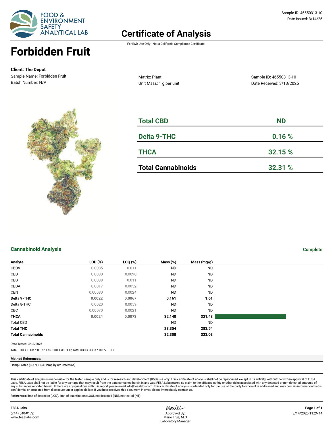 THCa Buds & Flower -Light Dep - Forbidden Fruit 7G