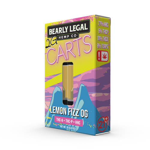 Bearly Legal 2g THCa/THCp/HHC Carts - Lemon Fizz OG