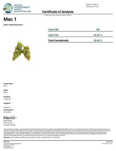 THCa Buds & Flower -Light Dep -MAC 1  7G