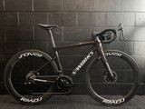 Specialized 2025 Tarmac SL8 S-Works 9270 Di2 w/ Roval Rapide CLX 2 - Gloss Carbon / Red To Gold Blurred Speckle / Metallic White Silver