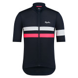 Rapha Brevet Lightweight Jersey - Dark Navy/Silver/High-Vis Pink