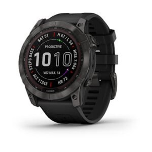 Garmin Fenix 7X Sapphire Solar, Carbon Grey DLC Titanium with Black Band