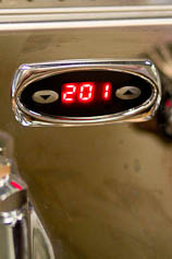 Turn your machine on and give it plenty of time to heat up. Temperature reading on an QM67 espresso machine.
