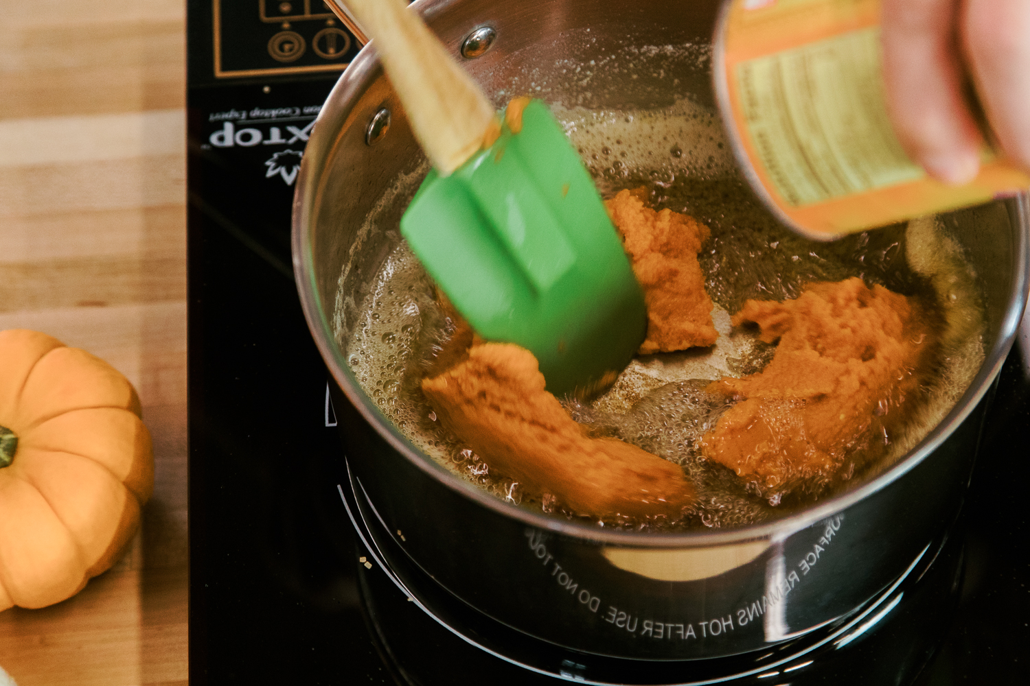 Pumpkin cooking in browned butter