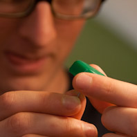 Sewing Pin through bottle cap