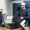 La Spaziale Vivaldi II Direct Plumb Espresso Machine (brewing espresso on coffee cart)