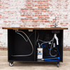 The Kickstart Coffee Cart (Black, cabinet view with included accessories)
