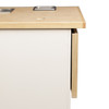 The Kickstart Coffee Cart w/ Finished Natural Folding Side-Shelves (White, shelf folded down)