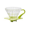 Hario V60 01 glass dripper with green base
