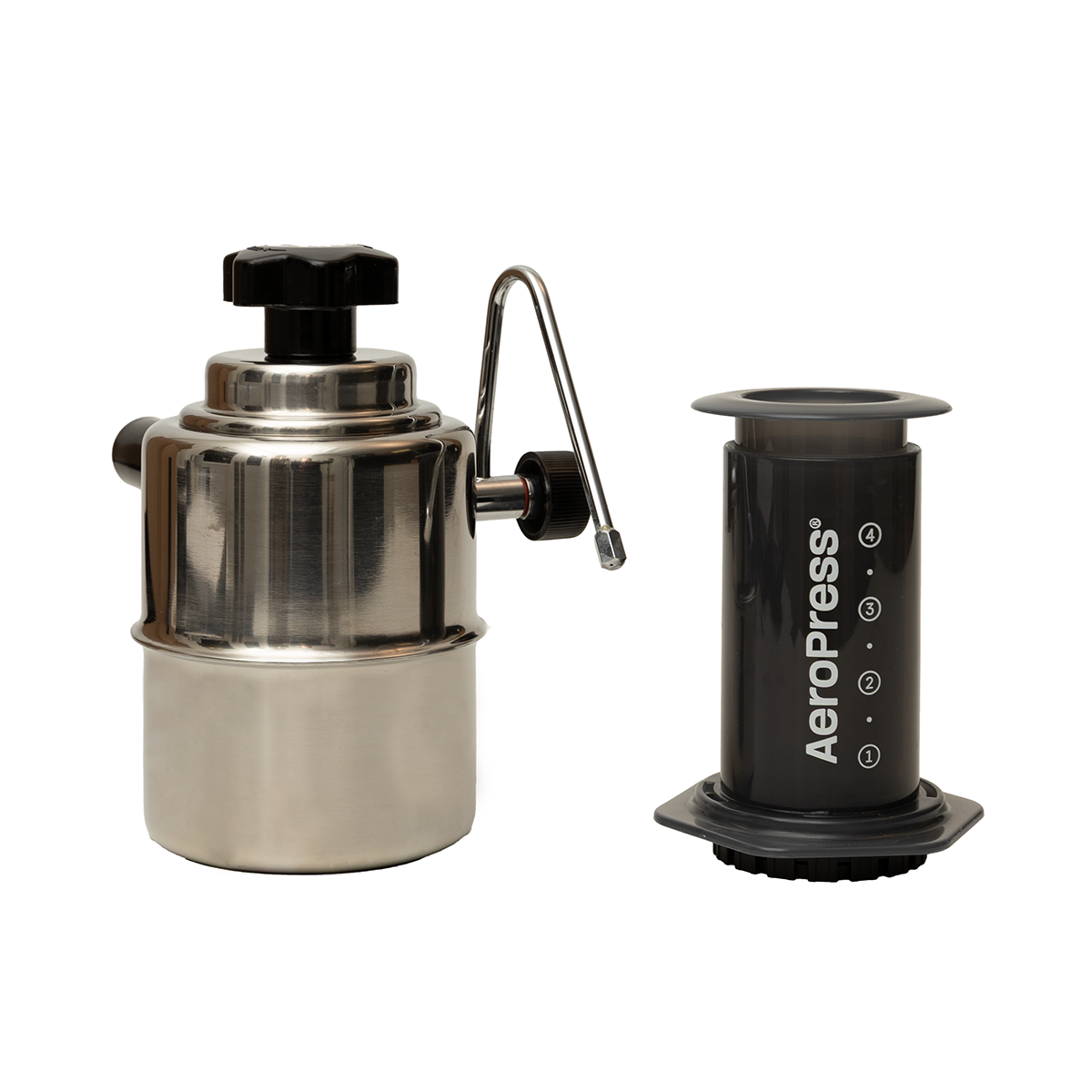 Bellman 50SS Stovetop Milk Steamer AeroPress Original Prima Coffee