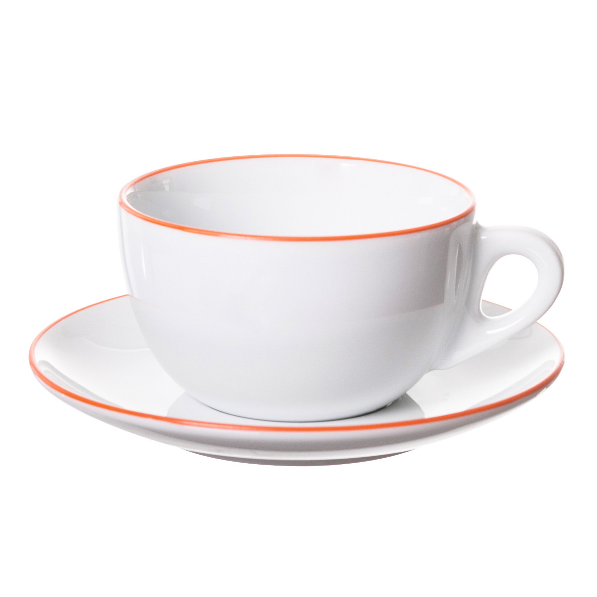 Ancap Verona Orange Painted-Rim Cups and Saucers