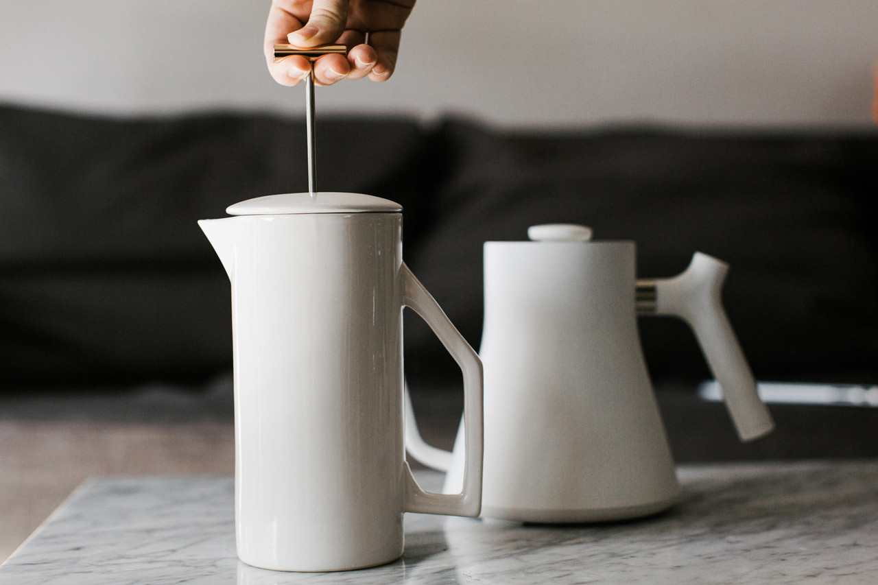 Yield Design 850ml French Press | Ceramic Cream